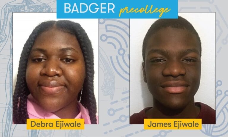 UW–Madison Badger Precollege students and siblings Debra and James Ejiwale