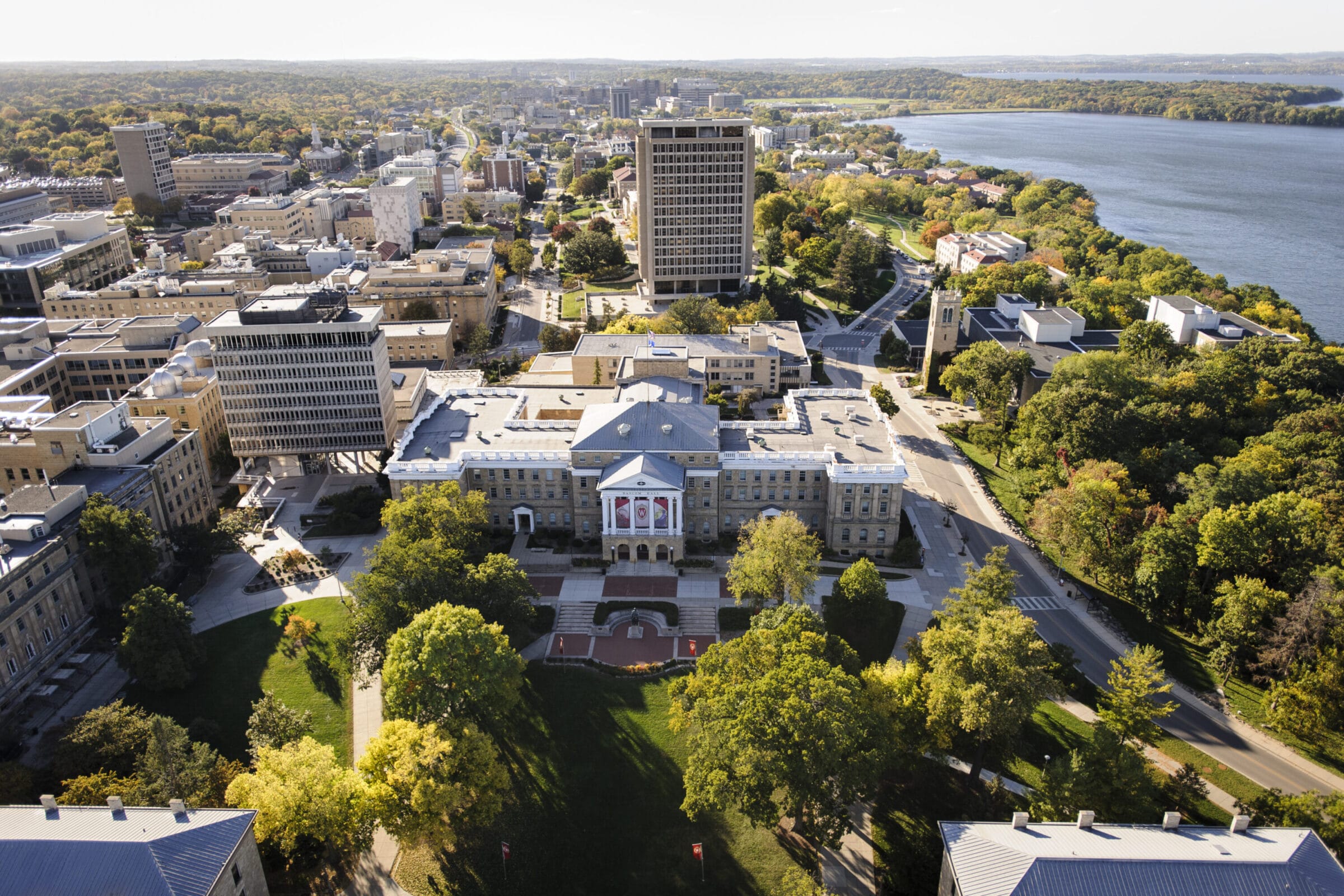 Aerial view of Bascom Hill.